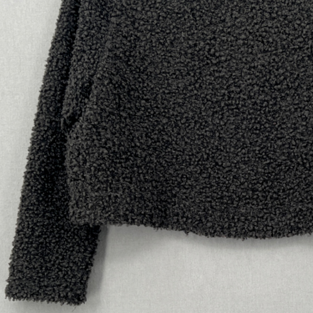 Ivy Jane Sweater Women M Gray Mock Neck Crop Flock Boucle Textured Pullover - Picture 5 of 11